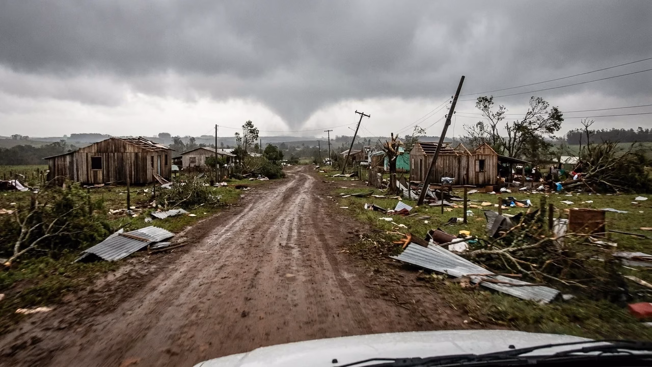Tornado atinge cidades do Rio Grande do Sul e deixa feridos