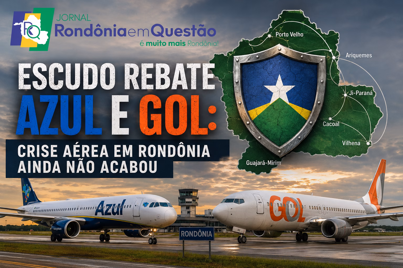Escudo rebate Azul e Gol: crise aérea em Rondônia ainda não acabou