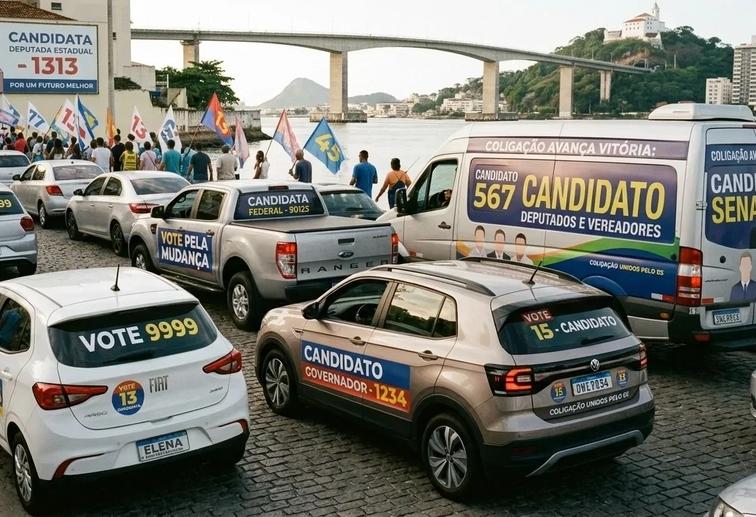 Adesivo de candidato no carro pode gerar multa de até R$ 8 mil